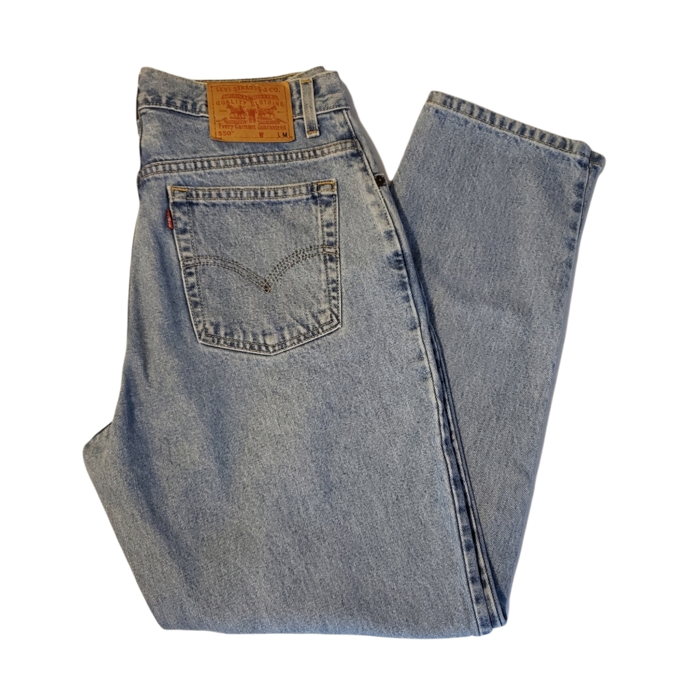 Levis 550 Size 12/32 Light Wash High Waist 90s Vintage Denim Mom Jeans